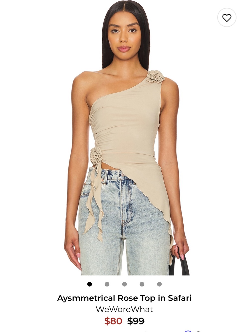 WeWoreWhat Safari One-Shoulder Asymmetrical Tank Top - NWT  sold out on revolve
